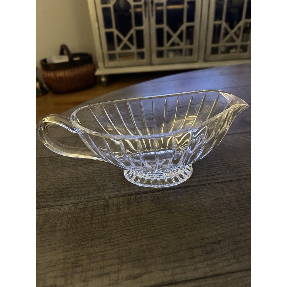 Vintage Mikasa Park Lane Crystal Gravy/Sauce Boat